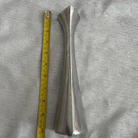 Nambe Lot - Vintage 1965 596 Tri-Corner Taper Candlestick and Small Nambe Dish - Picture 4 of 8